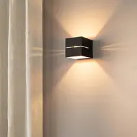 LUSENZ - Applique murale cubique 3W G9 noir mat intérieur doré IP20 dimmable