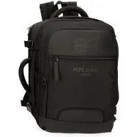 Pepe Jeans unisex. 7062841 Sac à dos pour ordinateur Bromley 24 noir (OSFA), Casuel, Polyester