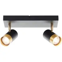 Brilliant Spot encastré Vigolo, modèle Spotrohr, finition noire/or mat, culot GU10, 10W, indice de protection IP20, pour intérieur
