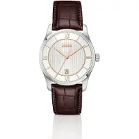 BOSS Principle Prestige montre à cadran blanc argenté texturé