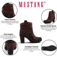 Mustang Damen Stiefelette Rot 15M0162012/bordo-multi
