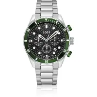 BOSS Chronomatix montre en acier inoxydable à cadran texturé à motif monogrammé