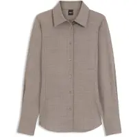 BOSS Chemisier Slim en flanelle de laine et de lin
