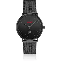 HUGO #Style 3H montre entièrement noire avec bracelet en maille