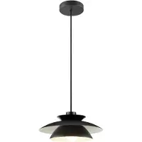Brilliant Suspension Appia, une lumière élégante à une ampoule, finition noire mate, culot E27, 20W, indice de protection IP20, pour intérieur