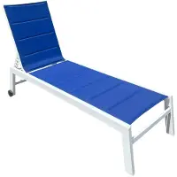 Happy Garden Bain De Soleil Barbados En Textilène Bleu - Aluminium Blanc