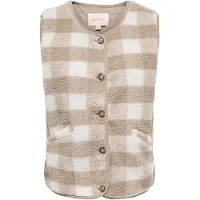 ONLY Gilet 'ONLBABY' taupe / blanc