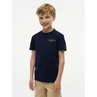 Tommy Hilfiger T-Shirt 'Essential' bleu marine / jaune d'or