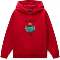 Napapijri Sweat 'Flein' bleu cyan / rouge / noir / blanc