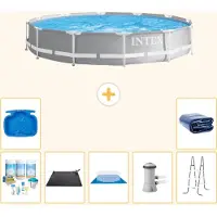Intex Structure de piscine Prism Frame, modèle rond - 366 x 76 cm - 8 pièces - S20534