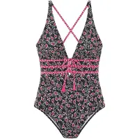 LASCANA Maillot de bain magenta / noir / blanc