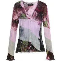 Desigual Cardigan olive / vert pastel / violet clair / lie de vin