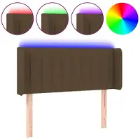 vidaXL Tête de lit LED brun foncé 93x16x78/88 cm Tissu