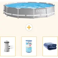 Intex Structure de piscine Prism Frame, modèle rond - 366 x 76 cm - 4 pièces - S21348