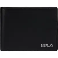 Replay Cuir porte-monnaie Wallet Silver Black noir
