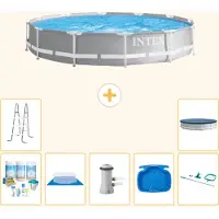 Intex Structure de piscine Prism Frame, modèle rond - 366 x 76 cm - 8 pièces - S20525