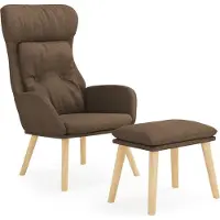 vidaXL Fauteuil relax avec pouf Marron Tissu