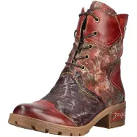 LAURA VITA Bottines à lacets marron châtaigne / mélange de couleurs