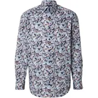Olymp Chemise marine / bleu-gris / marron / blanc