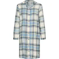 Pastunette Chemise de nuit 'Frosty Checks' crème / bleu foncé