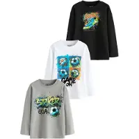 Next T-Shirt azur / gris / noir / blanc