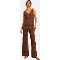 Love & roses Tops en tricot marron / chocolat / argent