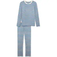 Schiesser Pyjama ' Nightwear ' bleu clair / orange