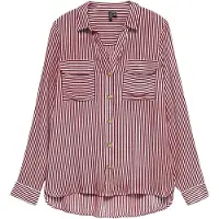 Vero Moda Chemisier 'VMBUMPY' lie de vin / blanc