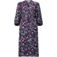 Rich & royal Robe-chemise beige / bleu outremer / émeraude / violet foncé