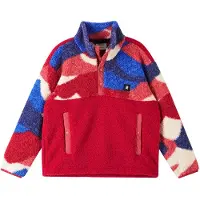 Reima Veste en polaire 'Muhku' bleu / bleu marine / canneberge / blanc