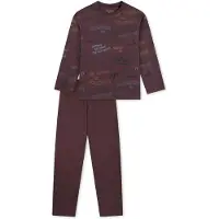 Schiesser Pyjama ' Nightwear ' rouille / brun foncé