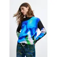 Desigual Pull-over 'M. C. Lacroix' bleu / mélange de couleurs