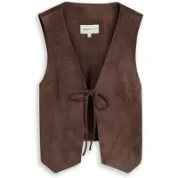 Tom Tailor DENIM Gilet de costume brun foncé