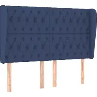 vidaXL Tête de lit avec oreilles bleu 163x23x118/128 cm Tissu