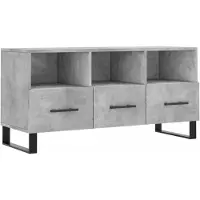 vidaXL Armoire TV gris béton 102x36x50 cm Bois composite