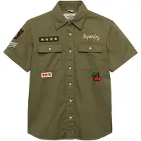 Superdry Chemisier beige / olive / noir