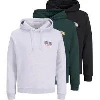 Jack & Jones Sweat-shirt 'JJAERO' gris clair / rouge / noir