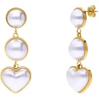 Lucardi Boucles d'oreilles 'Statement' or / blanc perle