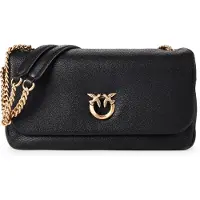 Pinko Love Bag agneau grainé noir, Love Birds, chaîne