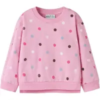 Name It Mini Sweat-shirt 'NMFNisala' chocolat / rose / rose / blanc