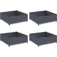 vidaXL Bordure de jardin, lot de 4, 100 x 100 x 35 cm, acier, anthracite