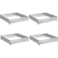 vidaXL Bordure de jardin, lot de 4, 100 x 100 x 20 cm, acier, argenté