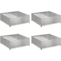 vidaXL Bordure de jardin, lot de 4, 100 x 100 x 35 cm, acier, argent
