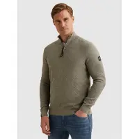 Vanguard Pull-over 'Pullover with half-zip and allover texture' vert clair