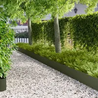 vidaXL Bordure de jardin, 20 pièces, 100 x 18 cm, acier, vert olive