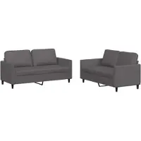 vidaXL ensemble de canapés 2 pièces avec coussins Gris Similicuir
