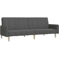 vidaXL Canapé-lit à 2 places gris foncé tissu