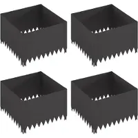 vidaXL Bordure de jardin, 4 pièces, 60 x 60 x 35 cm, acier, noir