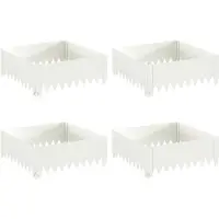 vidaXL Bordure de jardin, 4 pièces, 60 x 60 x 20 cm, acier, blanc