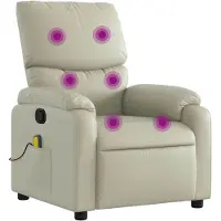 vidaXL Fauteuil de massage Crème Similicuir